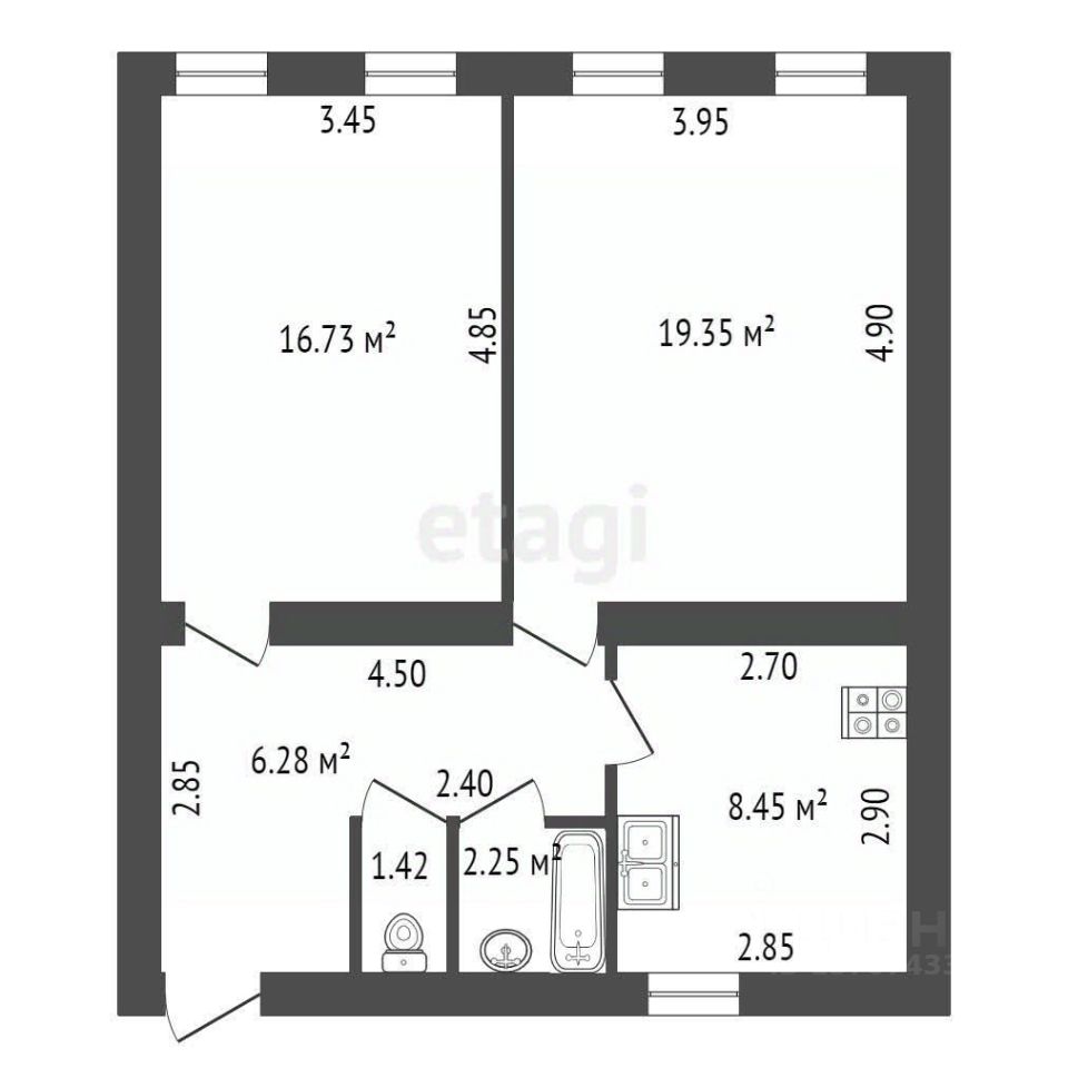Продажа 2-комн квартиры на вторичном рынке Днепровский переулок, 22