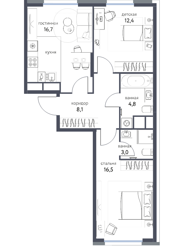 Продажа 3-комн квартиры в новостройке Москва г., Тагильская ул.,  к. 3