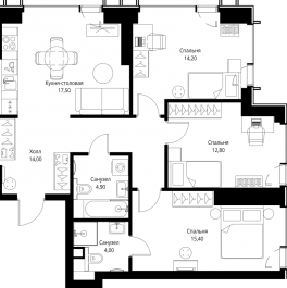 Продажа 3-комн квартиры в новостройке Москва г., Верейская ул.,  к. 1.6