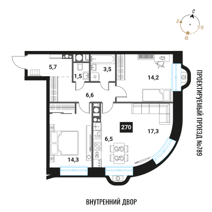Продажа 3-комн квартиры в новостройке Семеновская наб. 3 стр. 13 А улица