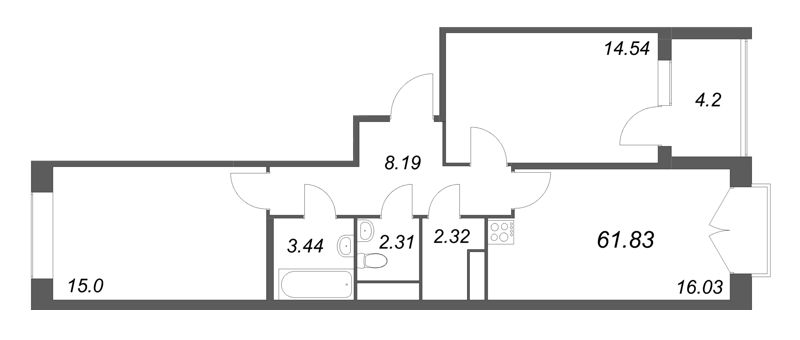 Продажа 2-комн квартиры в новостройке Санкт-Петербург г., Курская ул.,  к. 1