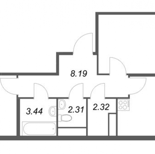 2-комн квартира Санкт-Петербург г., Курская ул.,  к. 1