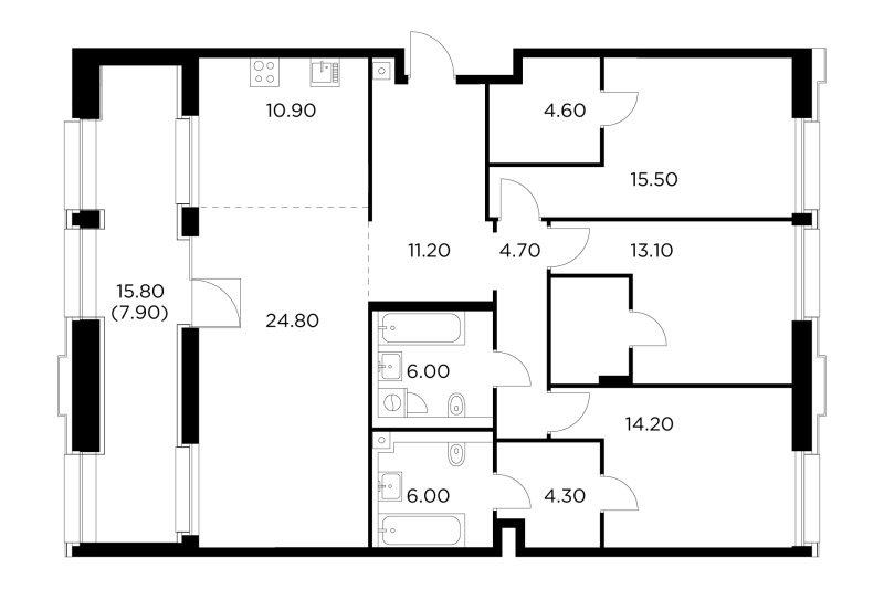Продажа 3-комн квартиры в новостройке Москва г., Адмирала Макарова ул.,  к. 1
