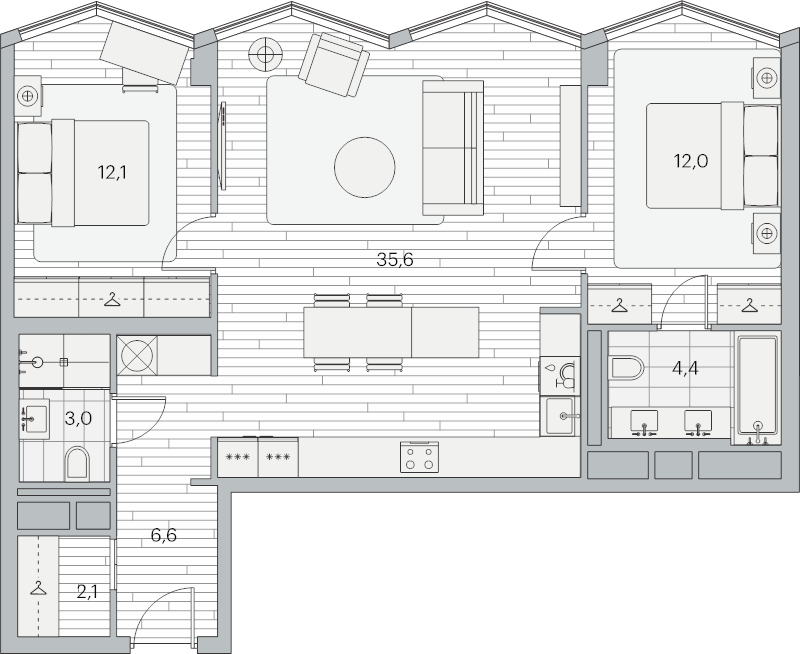 Продажа 2-комн квартиры в новостройке Москва г., Береговой проезд,  к. 1