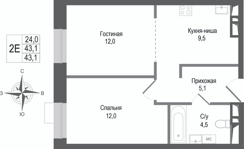 Продажа 1-комн квартиры в новостройке Королёв г.,  к. 2