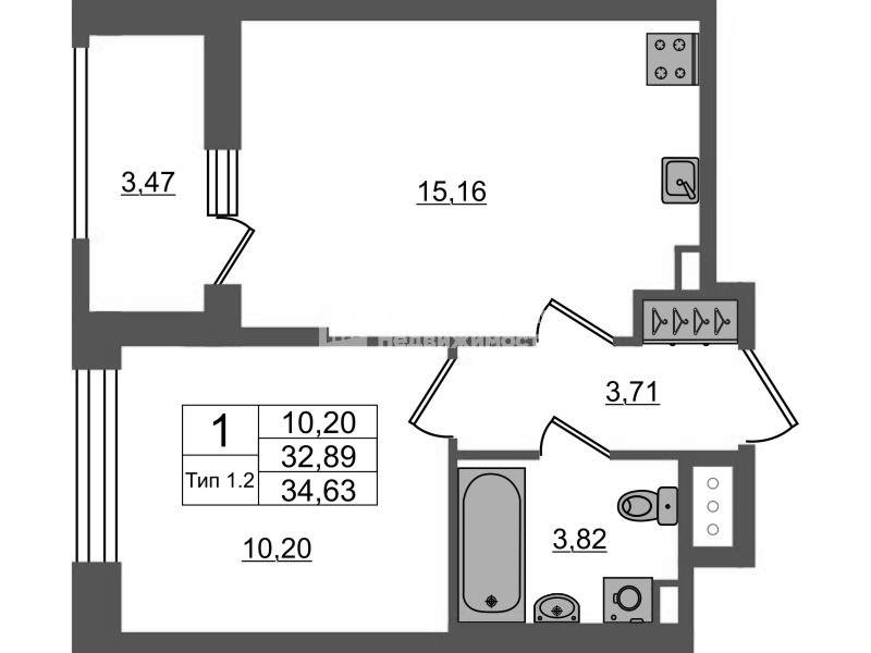 Продажа 1-комн квартиры в новостройке Санкт-Петербург г., Октябрьская наб.,  к. 1.1