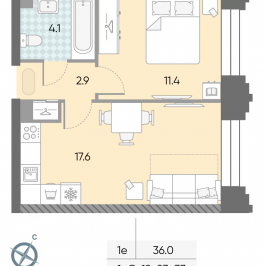 Продажа 1-комн квартиры в новостройке Автозаводская площадь, д.вл.23
