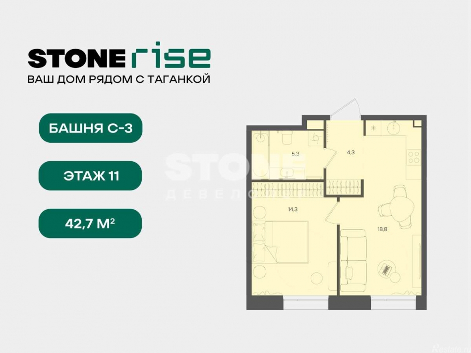 Продажа 1-комн квартиры в новостройке Золоторожский Вал, вл.11, стр.33-34