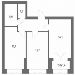 Продажа 2-комн квартиры на вторичном рынке улица Академика Константинова,  д. 1 к1 с1
