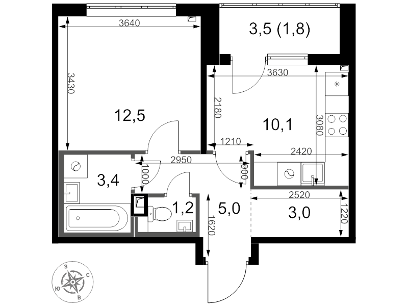 Продажа 1-комн квартиры в новостройке Химки г., Олимпийская ул.,  к. 1.2