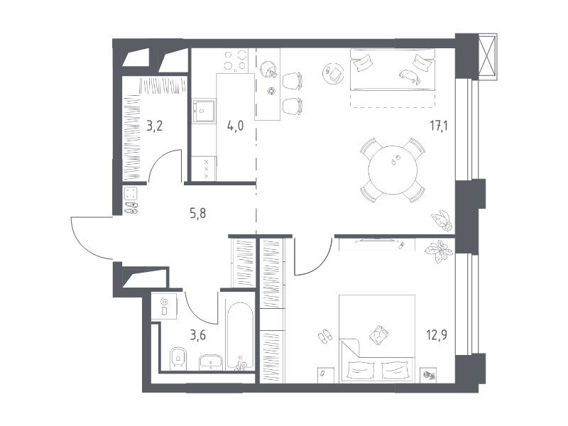 Продажа 1-комн квартиры в новостройке Москва г., Верейская ул.,  к. 4.2