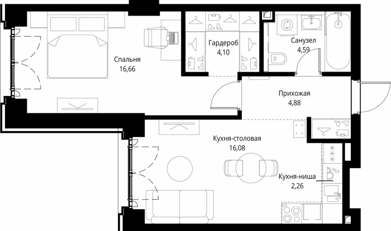 Продажа 1-комн квартиры в новостройке Москва г.,  Волоколамское ш.,  к. Cliff 1