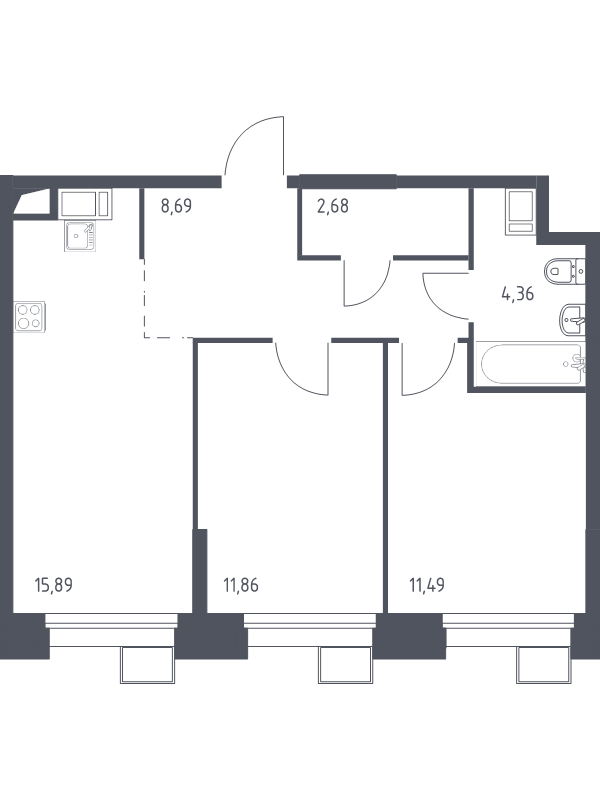 Продажа 2-комн квартиры в новостройке Дудкино д., Цветочная ул.,  к. 2.2