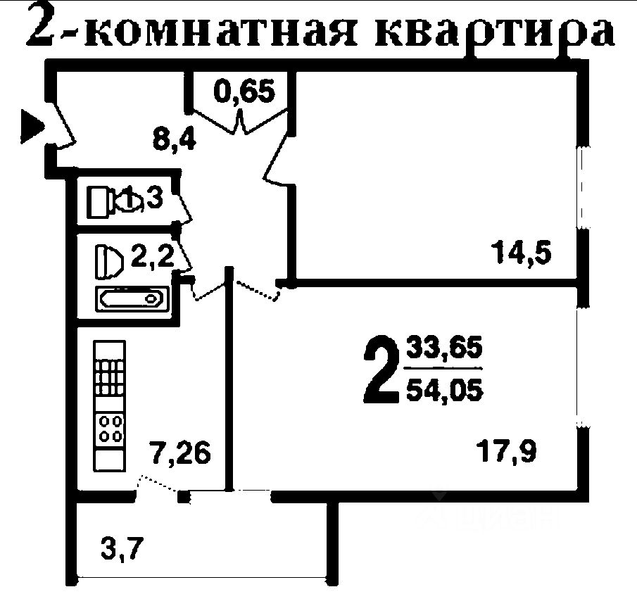 Продажа 2-комн квартиры на вторичном рынке Новлянский мкр, улица Кагана,  д. 4