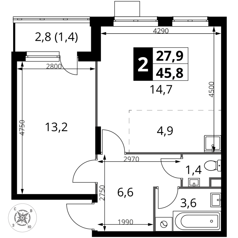 Продажа 1-комн квартиры в новостройке Сапроново д., Калиновая ул.,  к. 5