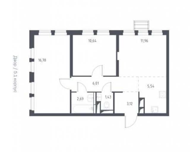 Планировка ЖК Горки парк, 27.42 м2