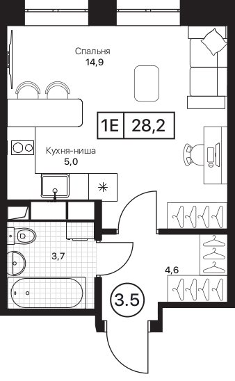 Продажа студии Пушкино г., Нижняя ул.,  к. 2
