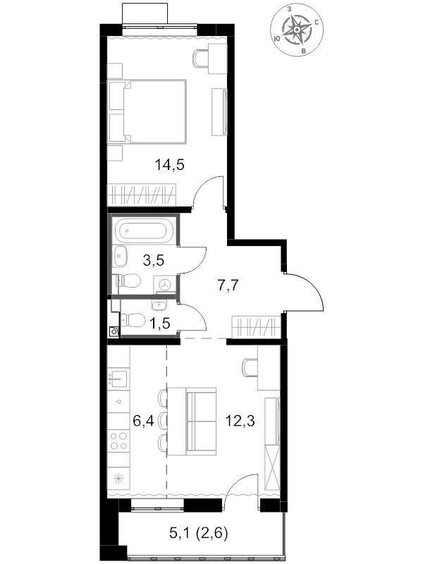 Продажа 1-комн квартиры в новостройке Видное г., Старо-Нагорная ул.,  к. 10