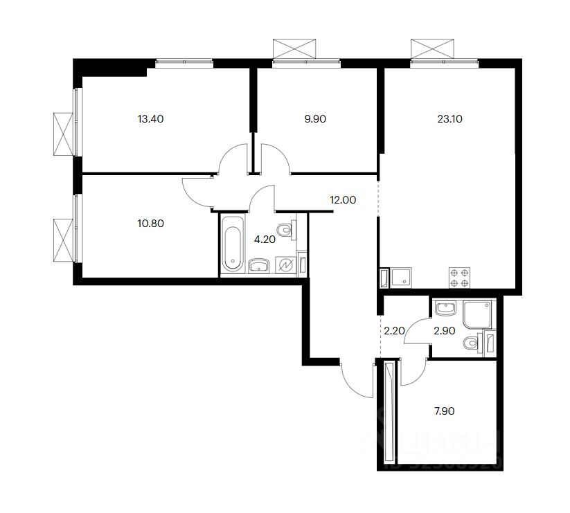Продажа 3-комн квартиры на вторичном рынке Одинцово, улица Березовая, 1