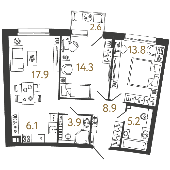 Продажа 2-комн квартиры в новостройке Курортный район, Зеленогорск, Ленина пр., д. 38