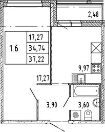 Продажа 1-комн квартиры на вторичном рынке Мурино, б-р Менделеева,  д. 11,  к. 1