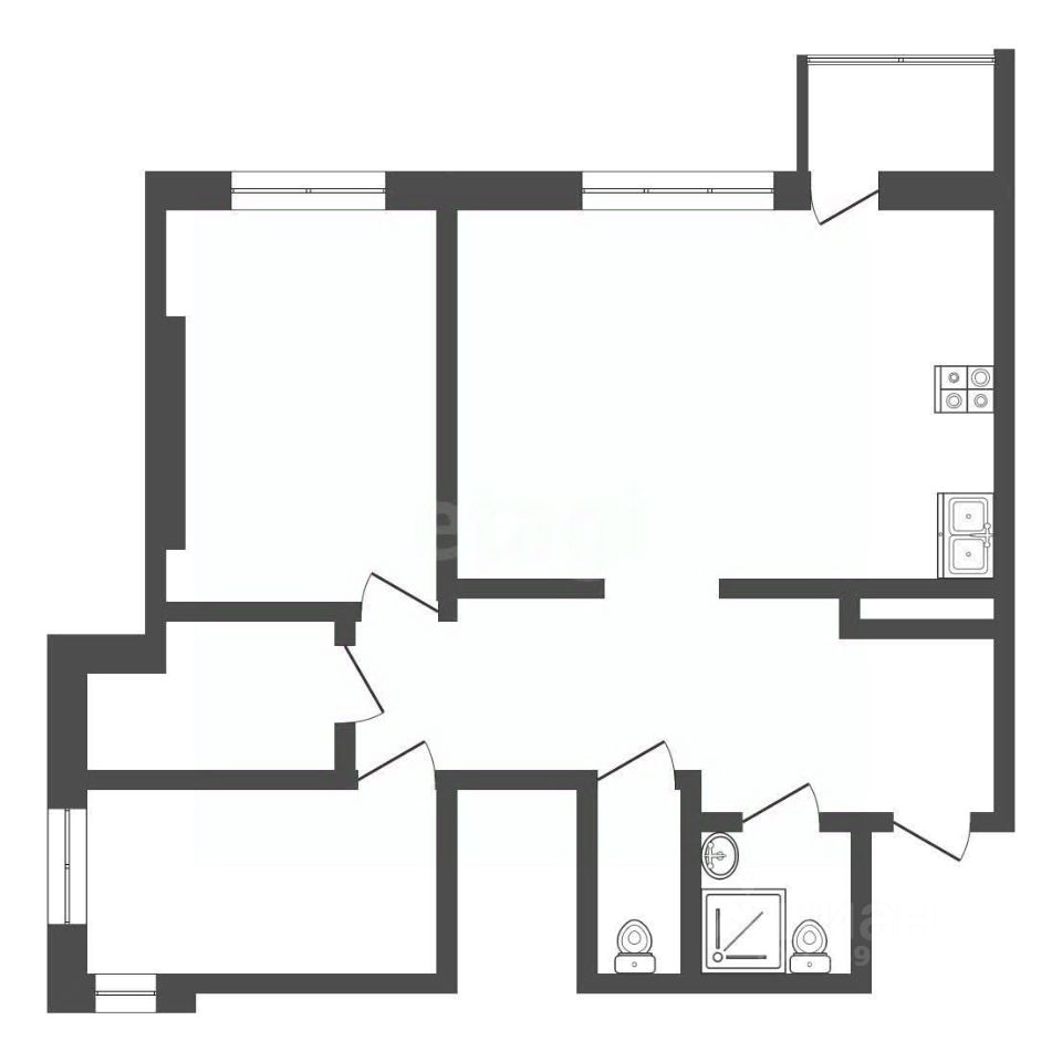 Продажа 3-комн квартиры на вторичном рынке улица Харлампиева, 48к2