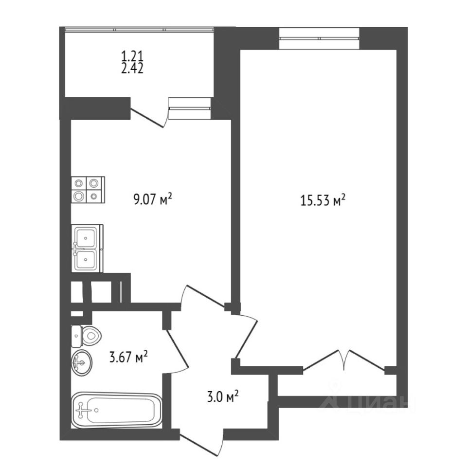 Продажа 1-комн квартиры на вторичном рынке пос. Бугры, улица Тихая, 13к3