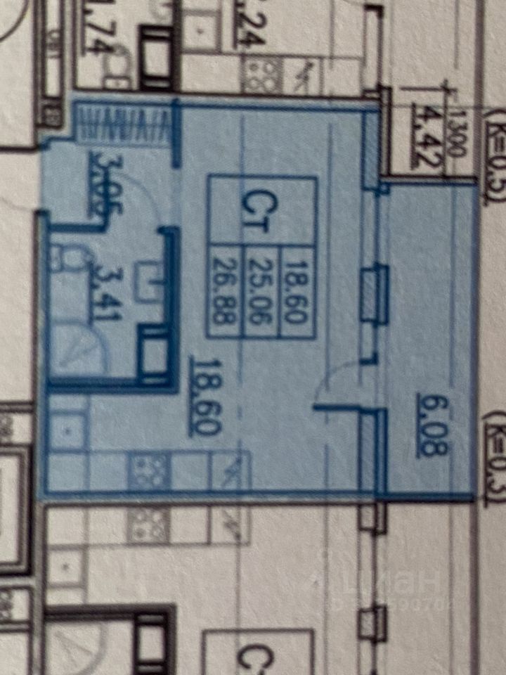 Продажа студии Кудрово г., проспект Строителей, 1к1