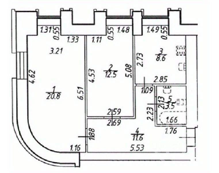 Продажа 2-комн квартиры на вторичном рынке Светлановский проспект, 45
