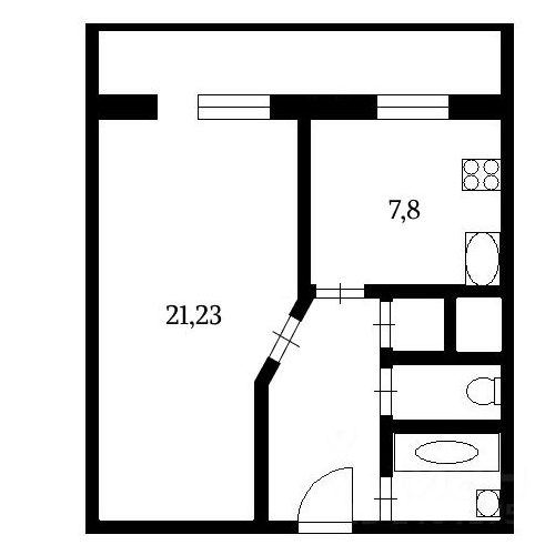 1-комн квартира улица Евдокима Огнева, 20