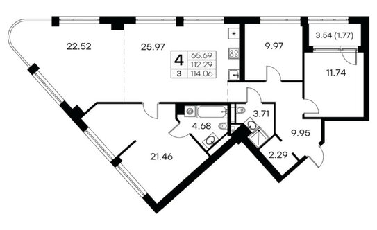 Продажа 4-комн квартиры на вторичном рынке Челюскина ул