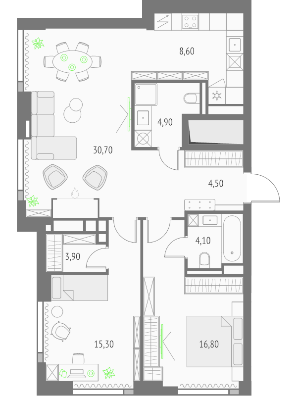 Продажа 2-комн квартиры в новостройке Москва г., Огородный проезд,  к. Эльбрус