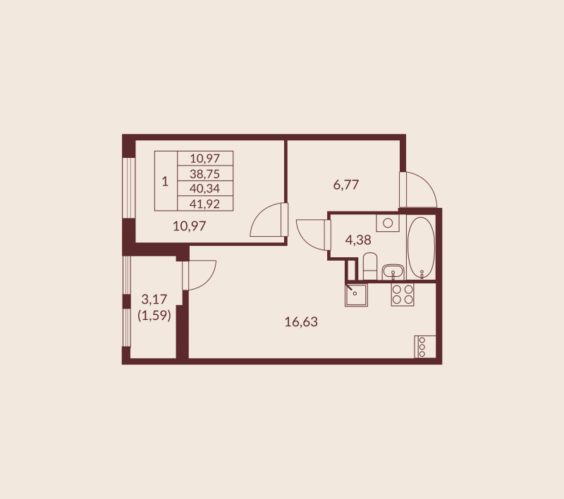Продажа 1-комн квартиры в новостройке Мурино п., Шоссе в Лаврики ул.,  к. 1