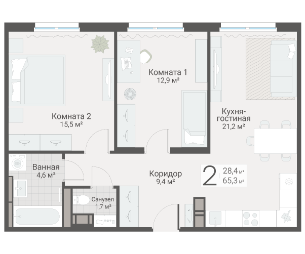 Продажа 2-комн квартиры в новостройке Санкт-Петербург г., Руднева ул.,  к. 3