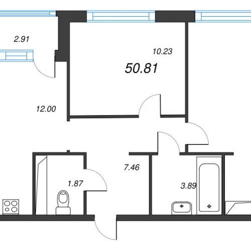 2-комн квартира Новосергиевка д., Ленинградская ул.,  к. 1-3