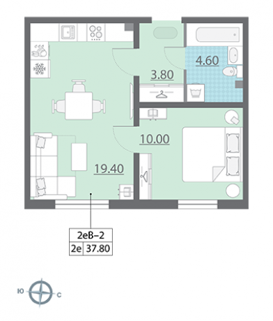 Планировка ЖК Новая Охта, 10 м2