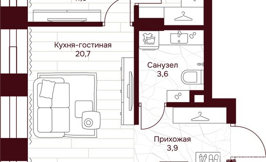 Продажа 1-комн квартиры в новостройке улица Серпуховский Вал,  д. вл7