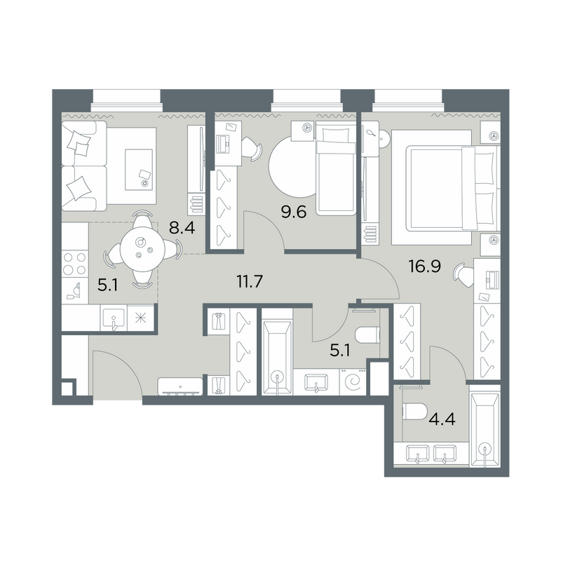 Продажа 2-комн квартиры в новостройке Поздняково д., Солнечная ул.,  к. 1.2