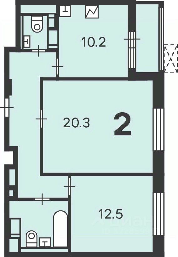 Продажа 2-комн квартиры на вторичном рынке улица 2-я Марьиной рощи, 3