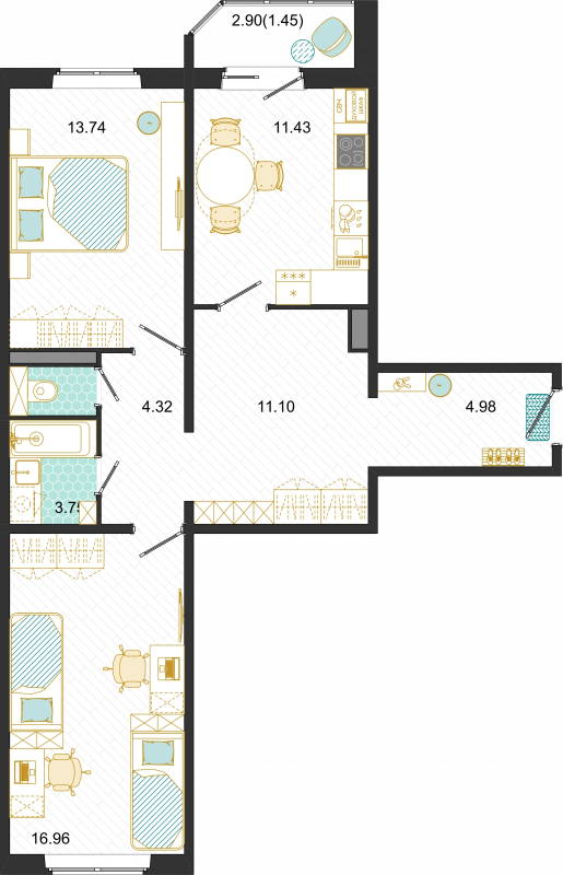 Продажа 2-комн квартиры в новостройке Домодедово с., Ледовская ул.,  к. 8-9