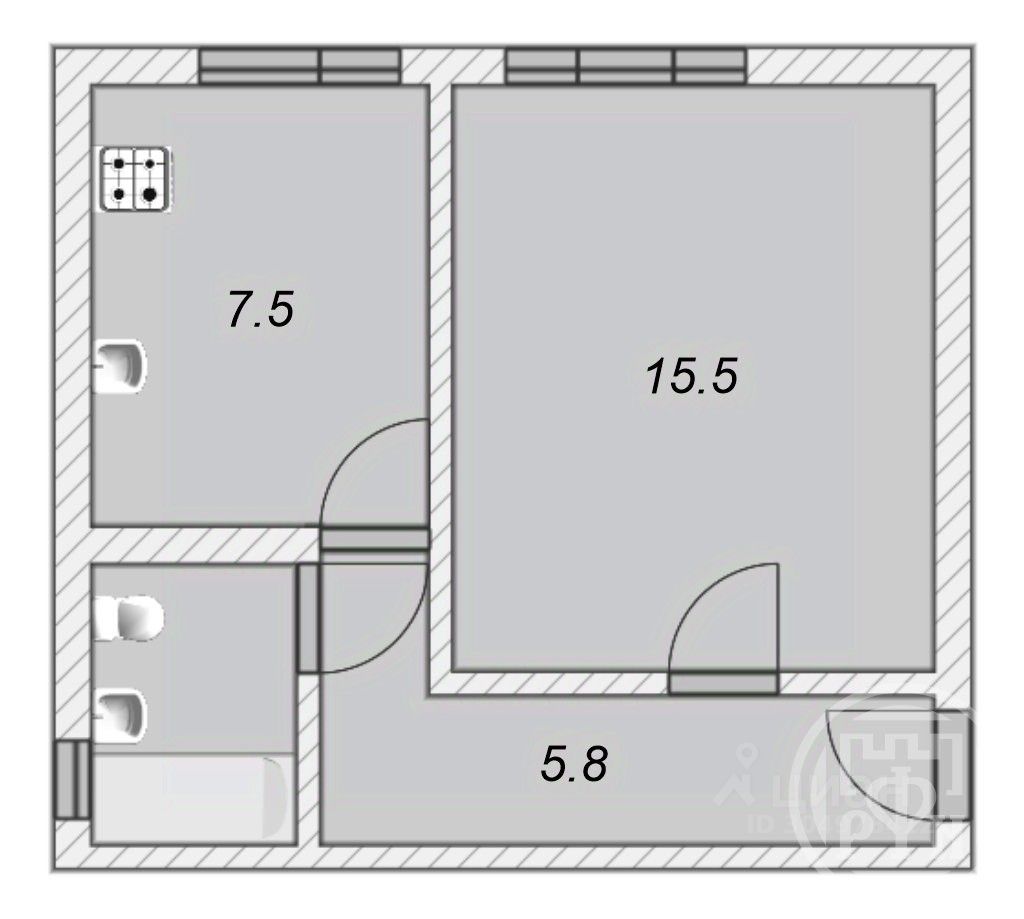 Продажа 1-комн квартиры на вторичном рынке пос. Первомайское, улица Ленина, 57