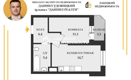 Продажа 1-комн квартиры на вторичном рынке улица Валерия Гаврилина,  д. 15