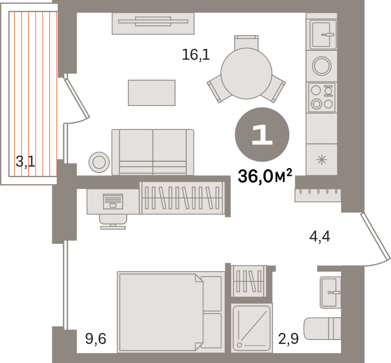 Продажа 1-комн квартиры в новостройке Сапроново д., Калиновая ул.,  к. 7