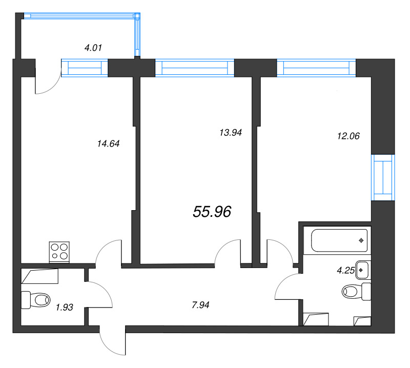 Продажа 2-комн квартиры в новостройке Мистолово д., Большой пр-кт,  к. 3
