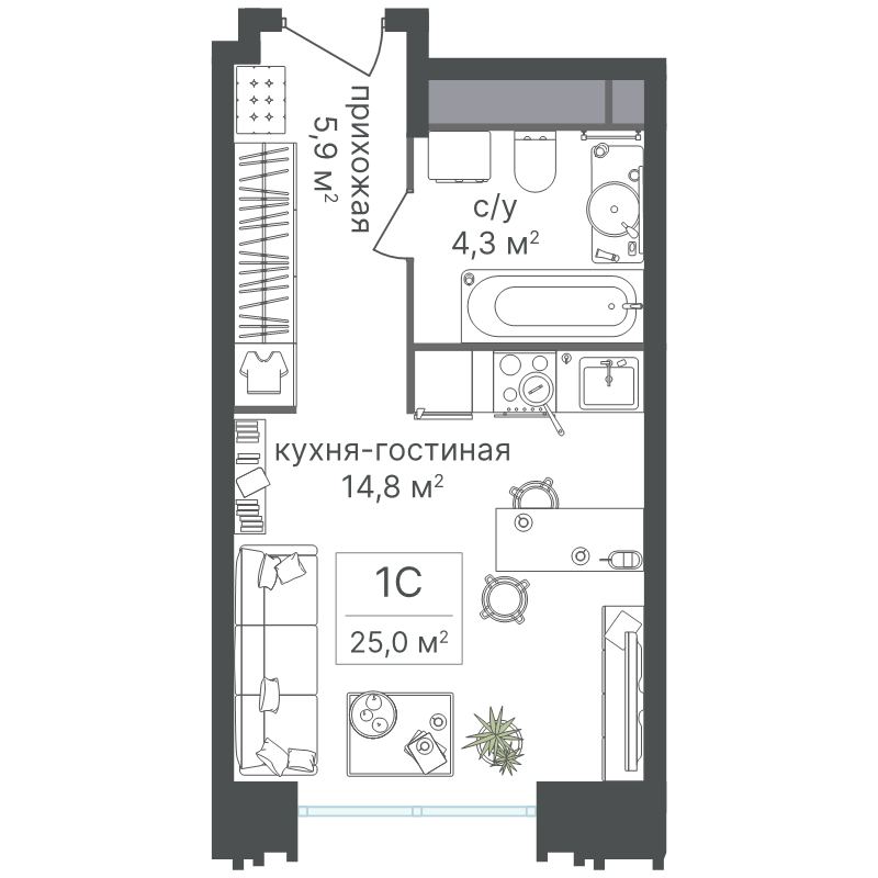 Продажа студии Москва г., Варшавское ш.,  к. 1
