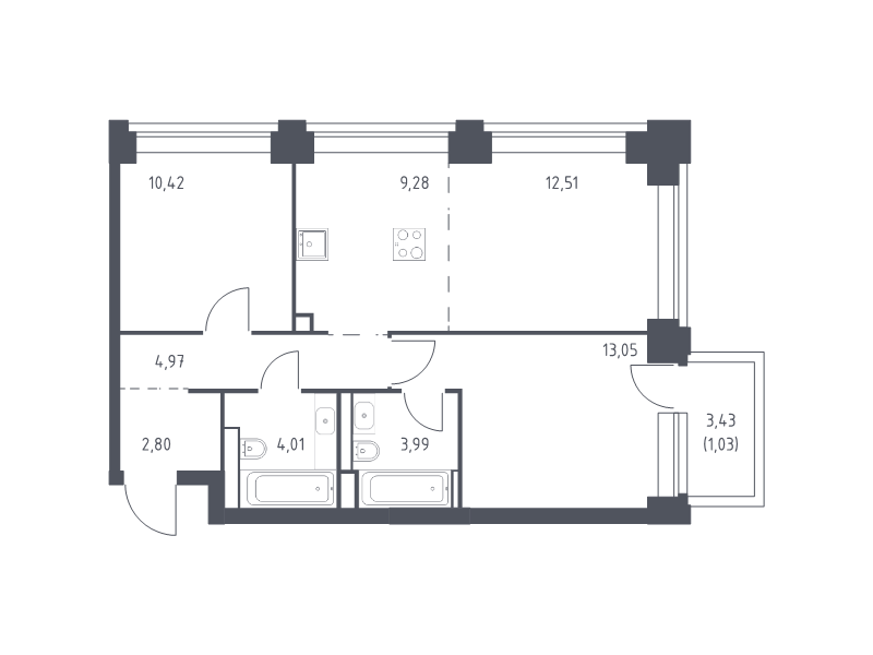 Продажа 2-комн квартиры в новостройке Москва г., Генерала Дорохова пр-кт,  к. 3