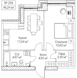 Продажа 1-комн квартиры в новостройке Москва г., 2-й Хорошёвский проезд,  к. 3