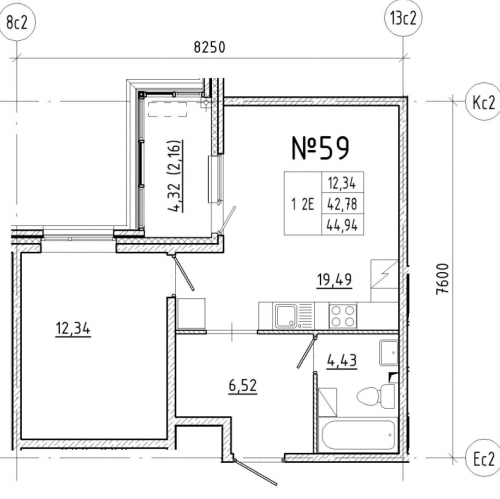 1-комн квартира Санкт-Петербург г., Новгородская ул.,  к. 1