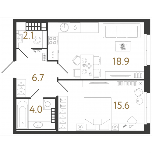 1-комн квартира Средняя Колтовская ул., 9-11