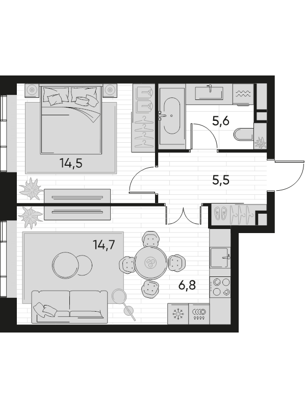 Продажа 1-комн квартиры в новостройке Москва г., Полковая ул.,  к. 1